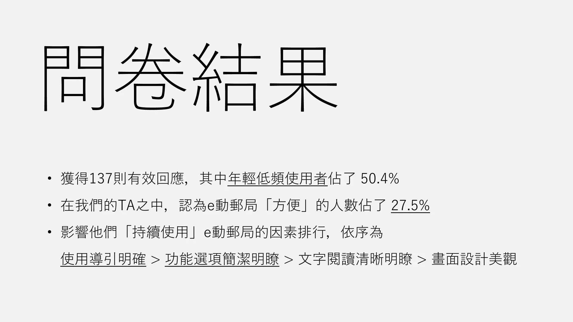 e動郵局再設計 問卷結果